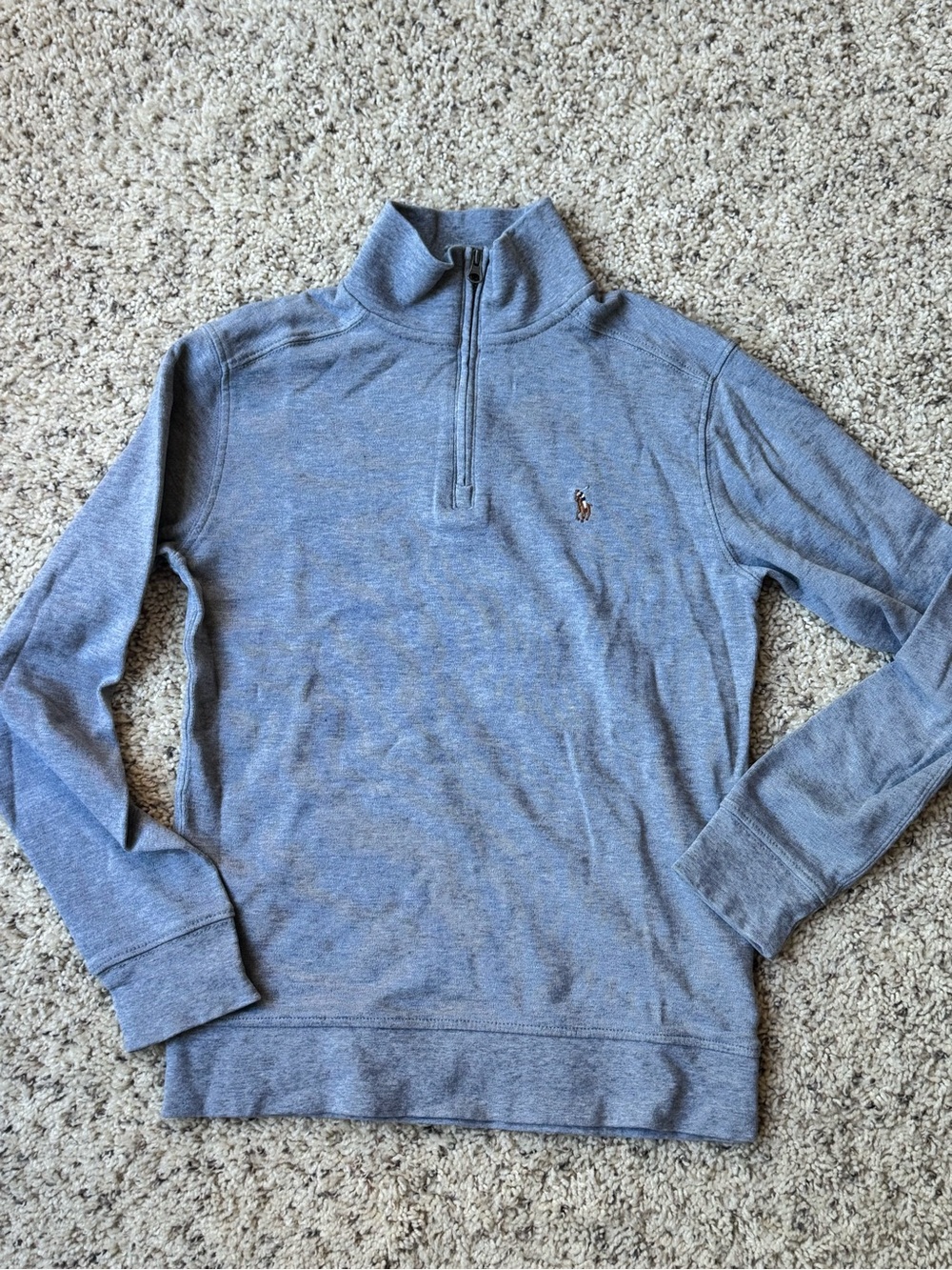 Youth Polo Ralph Lauren gray quarter zip, size M